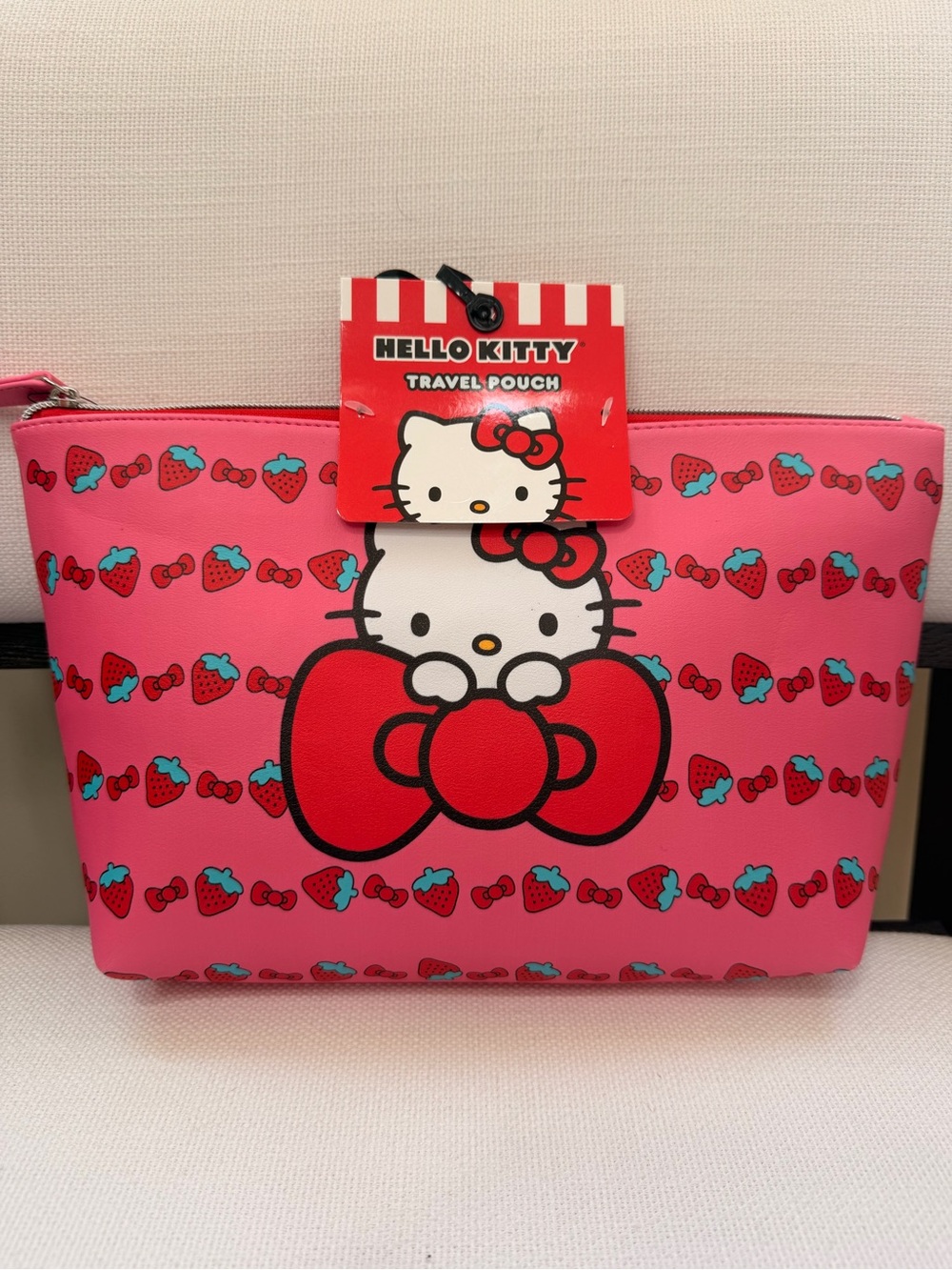 BNWT Hello Kitty Pink & Red Strawberry Cosmetic Pouch